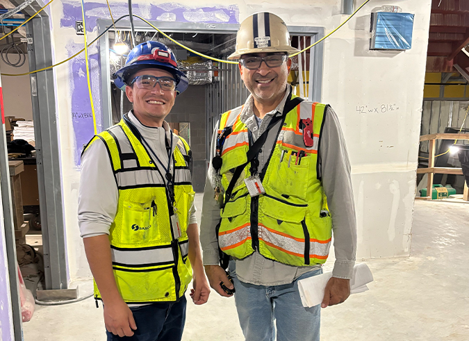 team on site, job walk